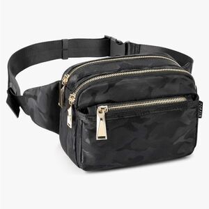 Zorfin Camo Black Fanny Pack Waist Bag